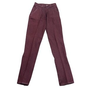Vintage Rocky Mountain Western Jeans Burgundy High Waist Pleated Denim 9/10 x 36